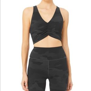 ALO YOGA Set Black Camo Vapor Leggings & Bra